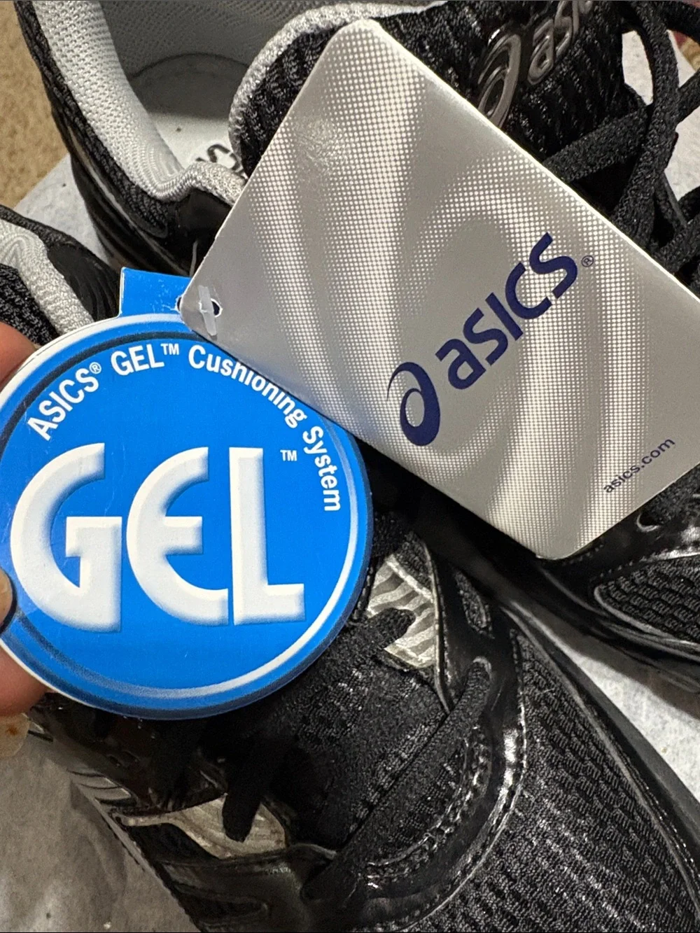 Asics Black and Silver GEL Volleyball Shoes